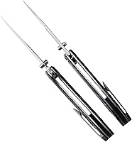 Vista 6 de Petrified fish PFE08 - Cuchillo plegable de crecimiento, hoja de satén K110 de 3.62 pulgadas, cuchillo de bolsillo con bloqueo de botón de mango G10