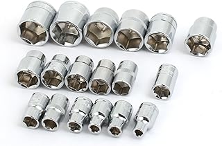Aexit 3/8 Inch Square Drive CR-V 6 Point Multi-size Socket Impact Adapter Set 18 in 1 (a4127de96cb59c6d63c6d7d4235d611e)