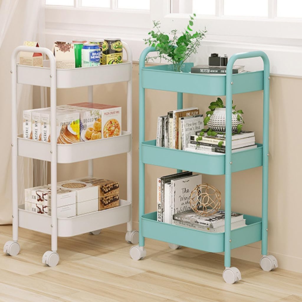 Rolling Organizers Rack Rolling Storage Rack with Spacious Shelves for Kitchenwares and Supplies