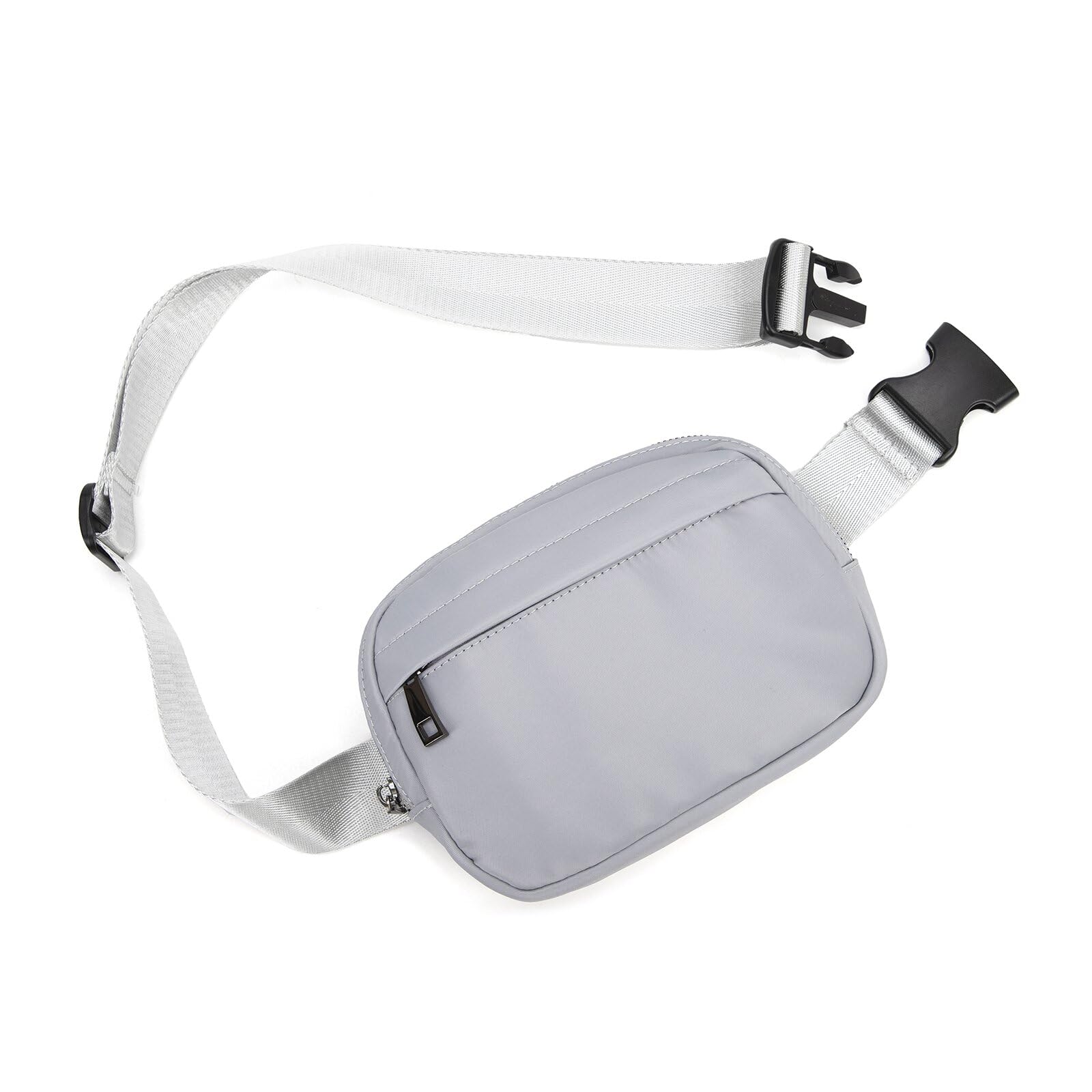 EXYANGEE Unisex mini belt bag crossbody bag with adjustable straps everywhere (Light Grey)