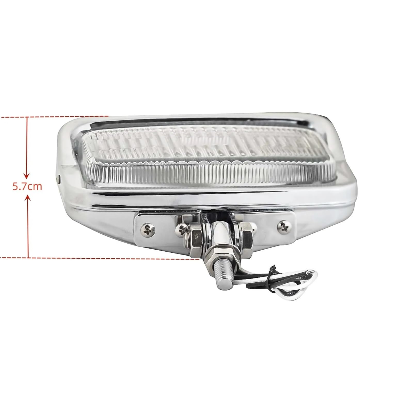 MESKEL Fari Anteriori Moto per Dixie Universale 6v 45W Moto Chrome Faro di Montaggio Lampada Rettangolare 39-2-1-06 | Chrome LED