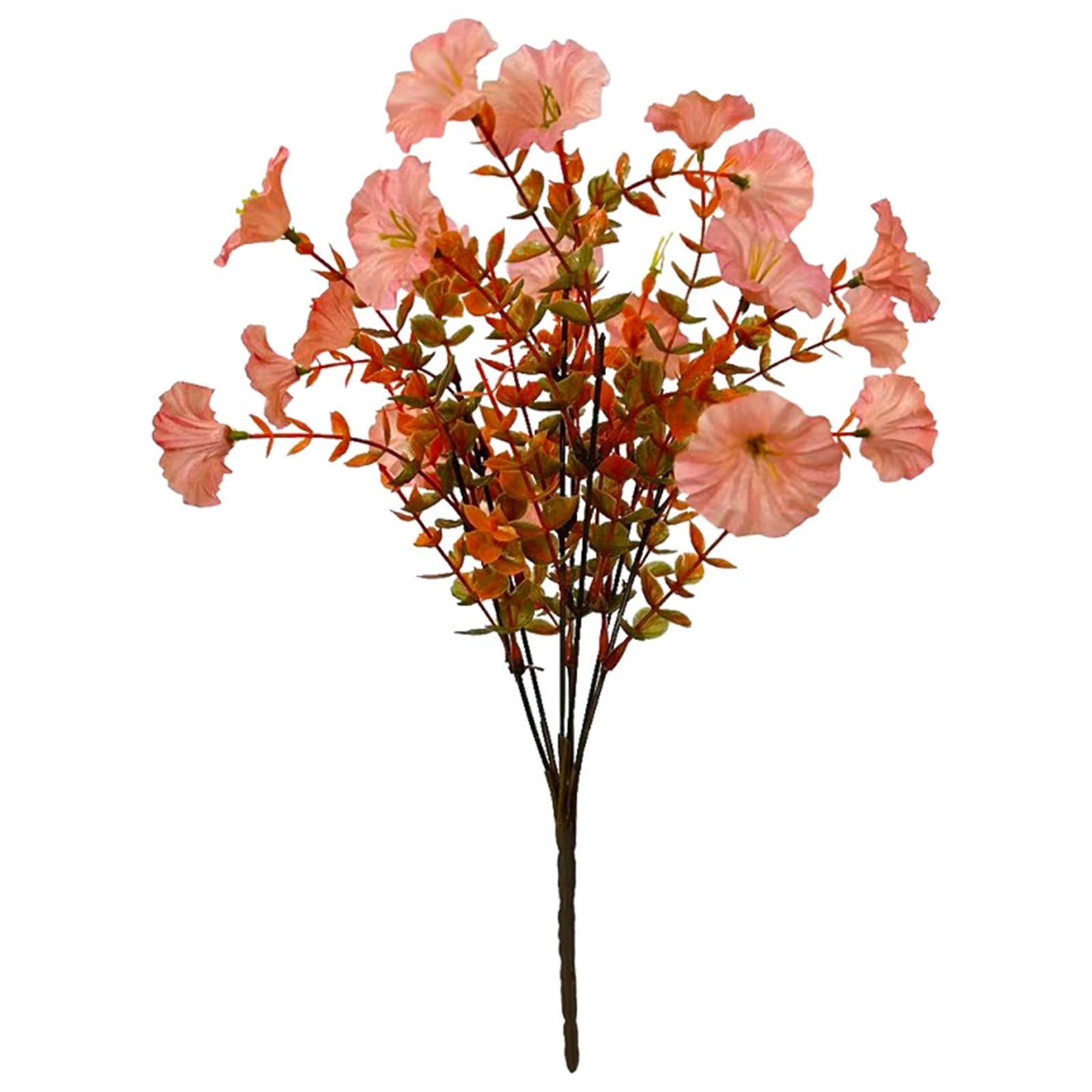 WBCDXCBB Artificial Plastic Courtyard Landscaping With Simulated Autumn Colors Of Eucalyptus Morning Glory Flowers 1Pcs(2)