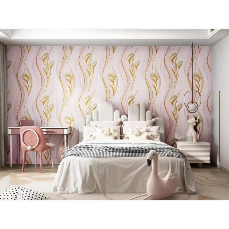 Image of CVD 3D PE Foam Self-Adhesive Wall Stickers | Pink Pattern Wallpaper for Home, Hotel, Living Room, Bedroom & Cafe | DIY Decorative Panel (70 x 70 cm, Approx. 5.8 Sq. Feet, 1 Piece)