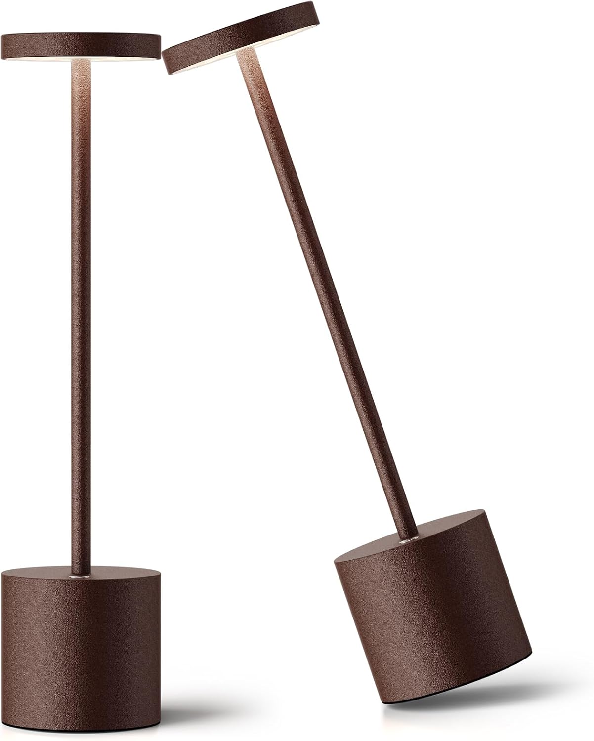 YHT Lámpara de mesa LED inalámbrica recargable lámpara de escritorio USB portátil de metal de 6000 mAh funciona con pilas 2 niveles luces de mesa