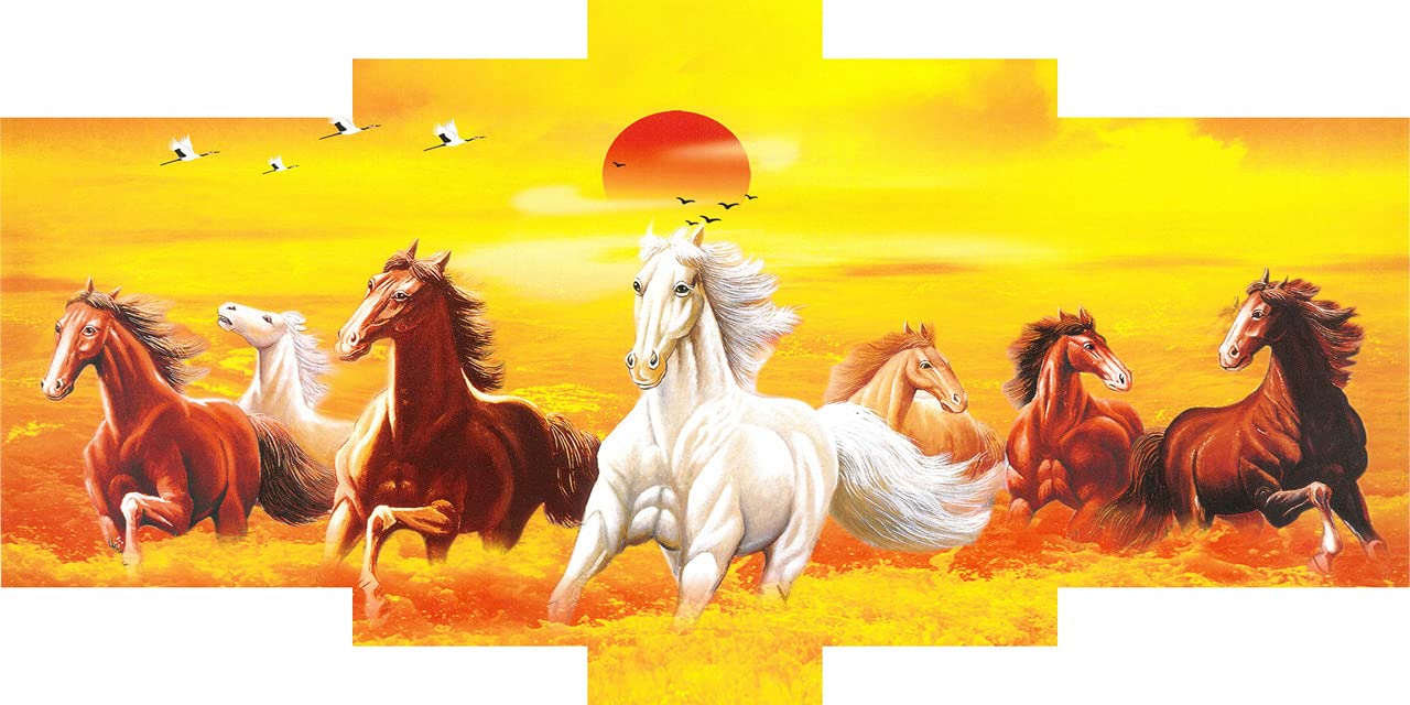 SAF paintings Set of 5 seven Running horses UV Textured self adhesive large Panel Painting 36 Inch X 18 Inch SANFPNL6106 (B097PBS2GD) Amazon Price History, Amazon Price Tracker