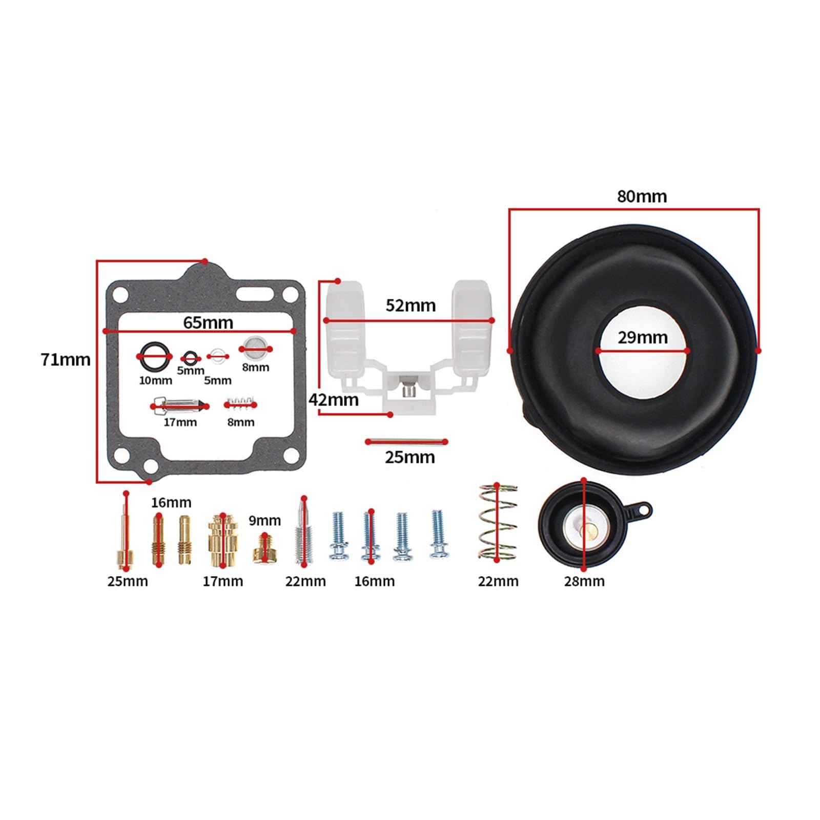 2 Juegos para Yamaha Virago XV750 XV1100 1988-1999 Kit De Reparación Carburador Juego Reconstrucción Juntas Jets