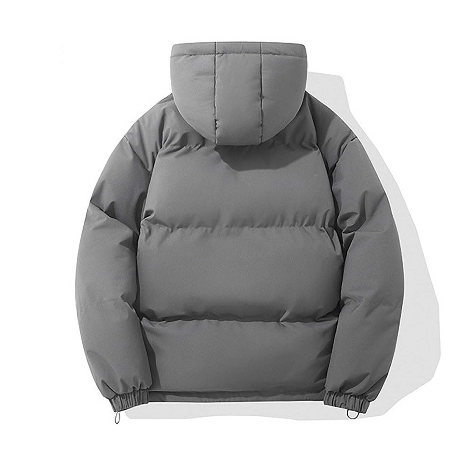 Doudoune homme hiver manches longues col rabattu poche couleur unie