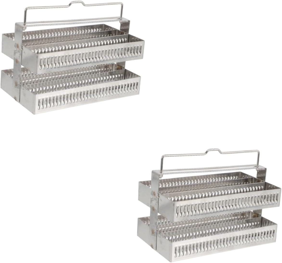 2pcs Stainless Steel Staining Rack for Slides Microscope Slide Holder for Laboratories Lightweight and Sturdy Design and Organization