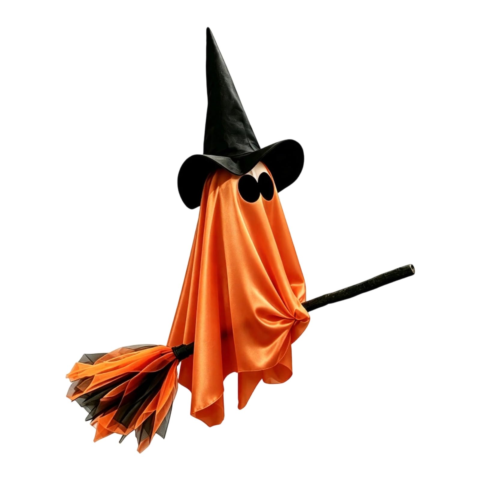 Halloween Ghost Witch Broom Hanging Ornament Spooky Pendant for Indoor Outdoor Haunted House Party Decor with 70cm Height [object Object] [object Object]