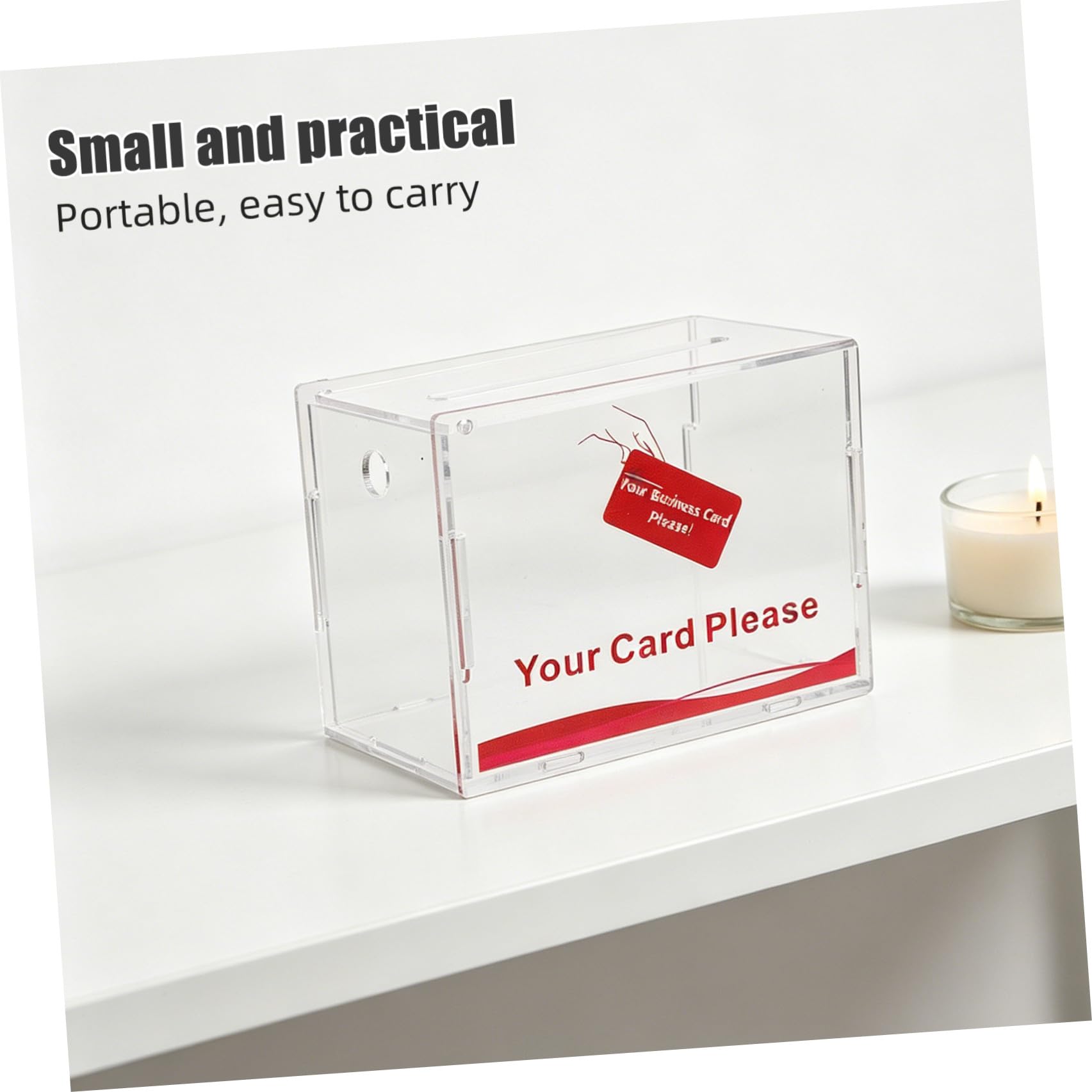Porta Biglietti da Visita Grande Capacità in Acrilico Trasparente Leggero e Anti Fuoriuscite Dimensioni 16,7x12x9 Cm per Fiere e Raccolte