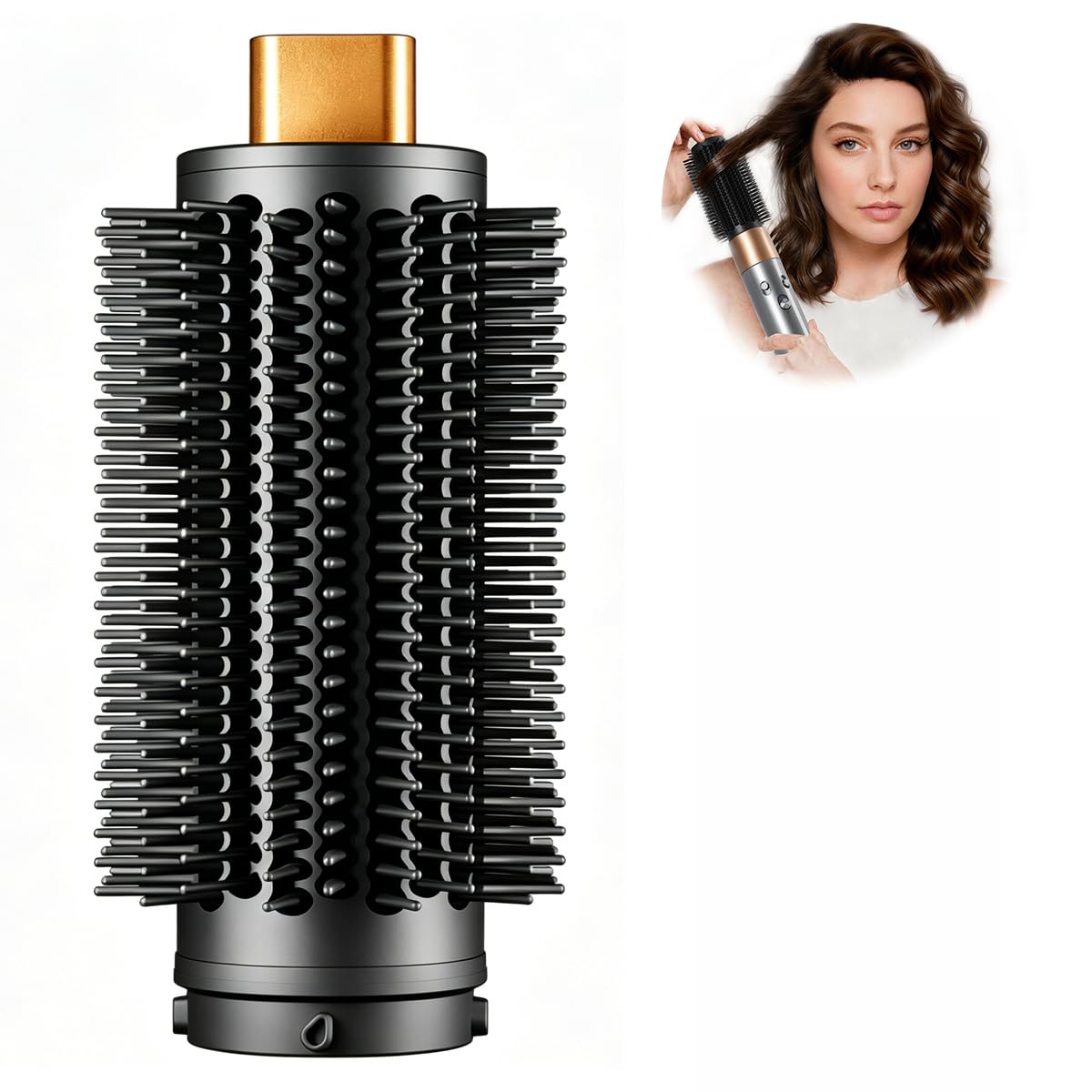 Round Volumizing Brush Attachment for Dyson Airwrap HS01 HS05 HS08, Round Brush Accessories with Upgraded Bristles for Fast Dry Straighten Big Curls Add Volume-image-32