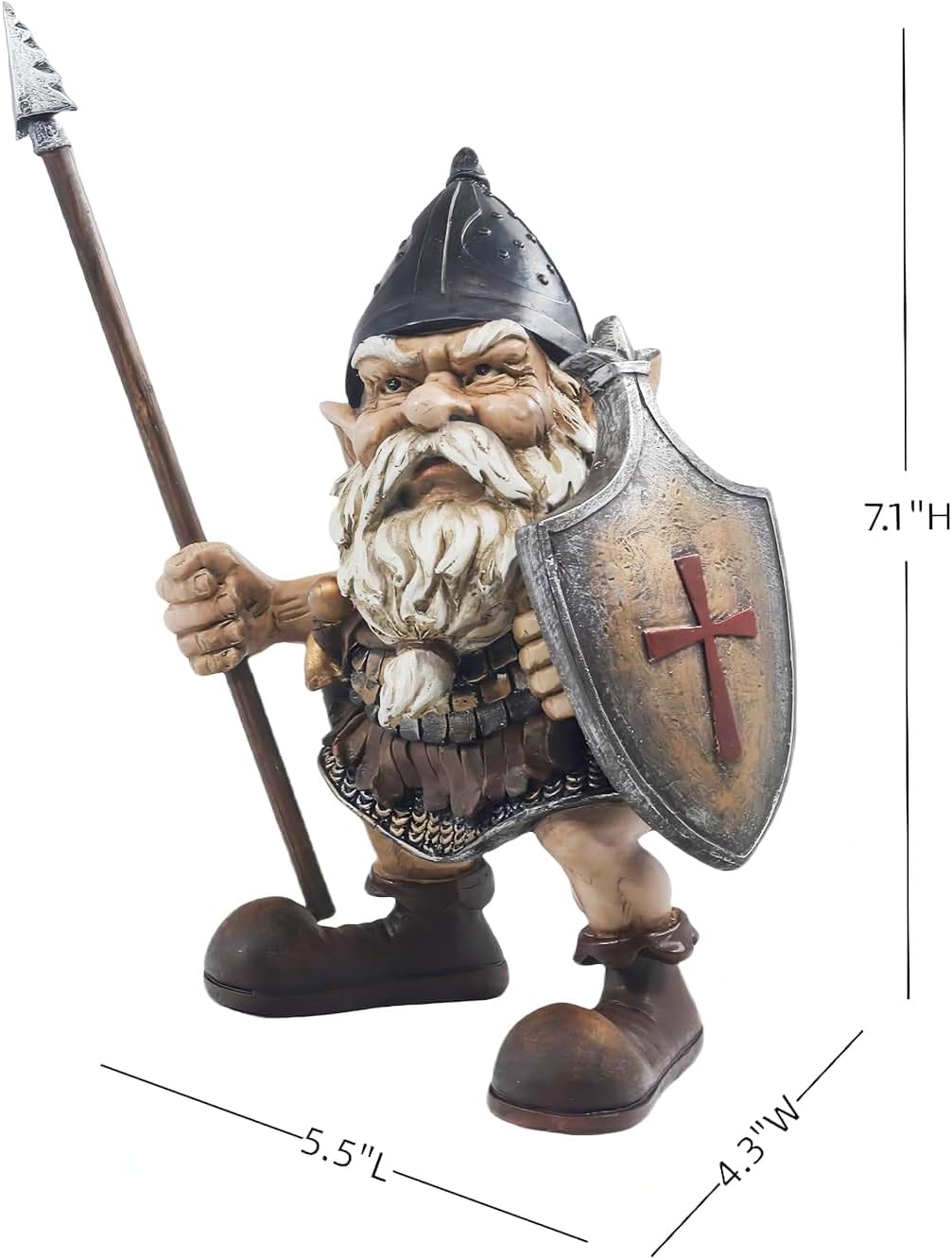 Viking Warrior Gnome Beard Dwarf Statue Norse Mythology Figurine Decorative Garden Gnome Outdoor & Indoor Decor Funny Ornament Vintage Collectible Present