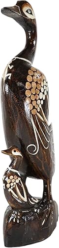Miniatura 7 de Ebros Gift Balikraft - Figura decorativa de madera tallada hecha a mano, madre, pato y patito, de 16.5 pulgadas de alto, patos y pájaros de madera