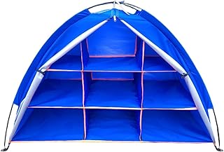HOHOVYVY Armario de camping, plegable, tienda de almacenamiento para exteriores, 9 estantes, color azul