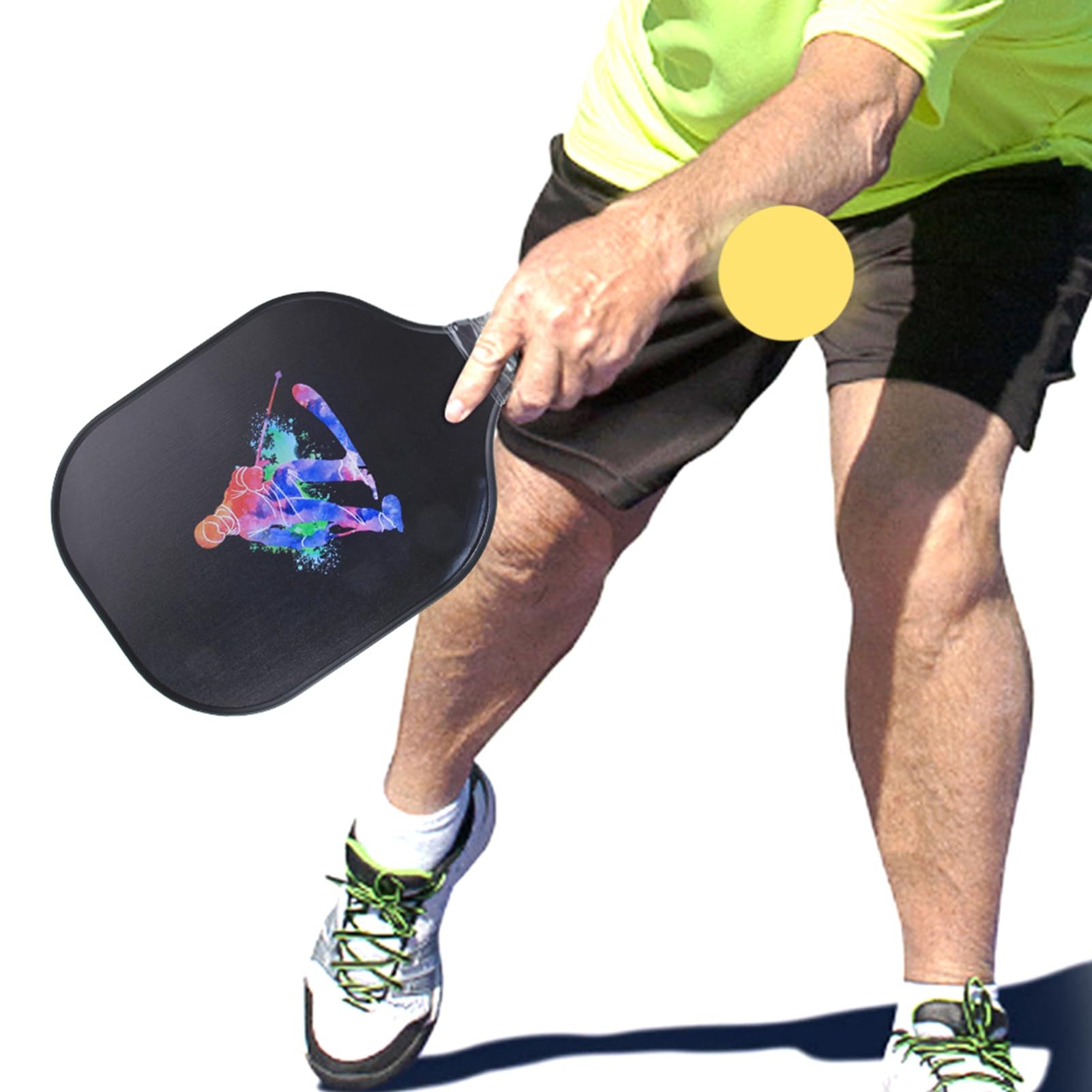 Set da Paddle per Pickleball, Attrezzatura da Allenamento Leggera per Tutti i Livelli di abilità, 2 Pezzi di Attrezzatura da Gioco Portatile in Fibra di Carbonio per Pickleball, per Uso