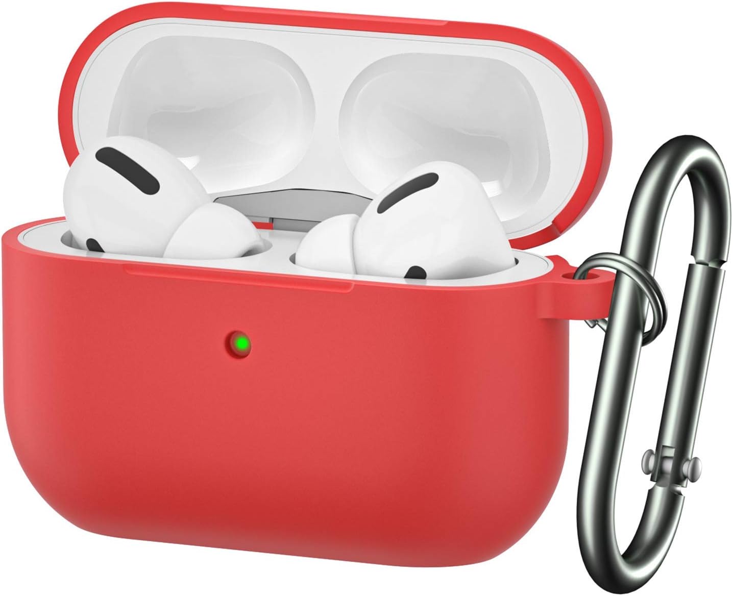 BRG Compatible with Airpods Pro Case, Soft Silicone Skin Case Cover Shock-Absorbing Protective Case with Keychain [Front LED Visible]
