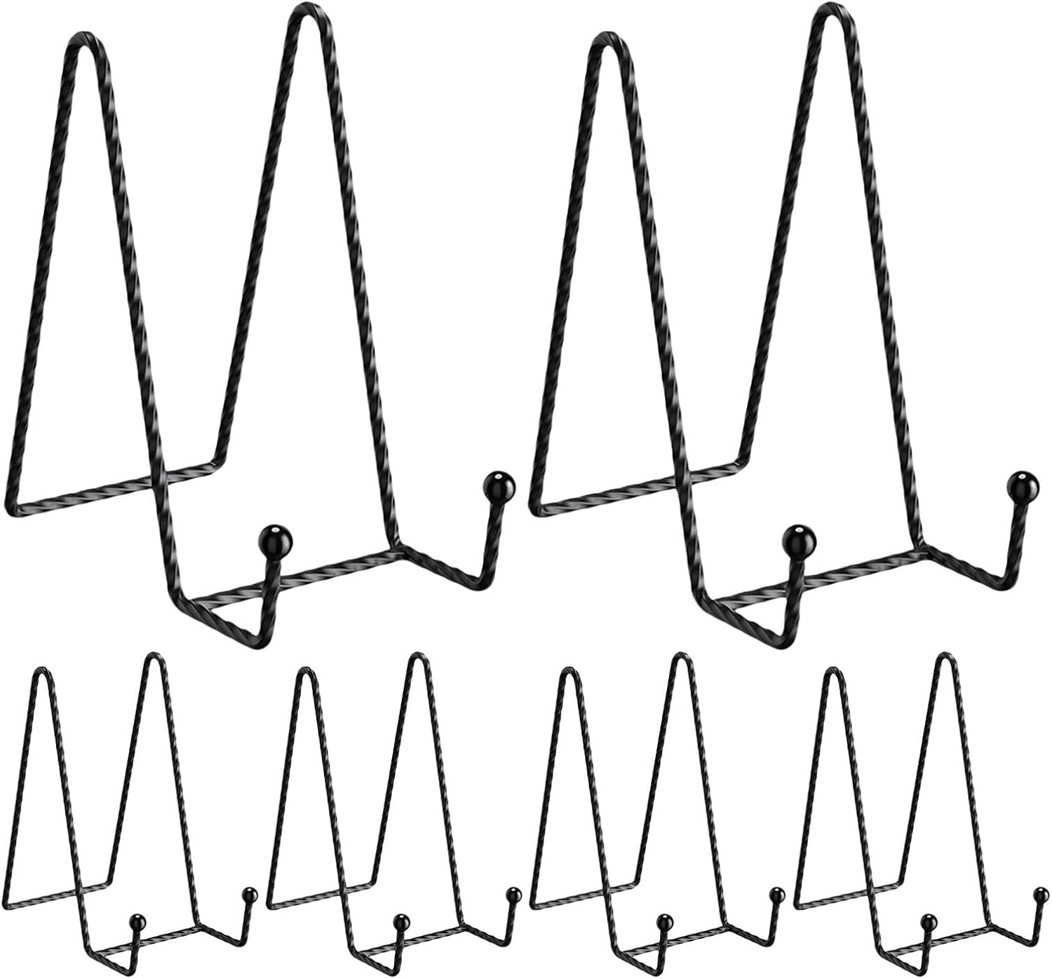 DOITOOL Iron Wire Plate Easel Holder 4.5"x6" Black Metal Tabletop Display Stand for Picture Frames, Decorative Plates, and Books
