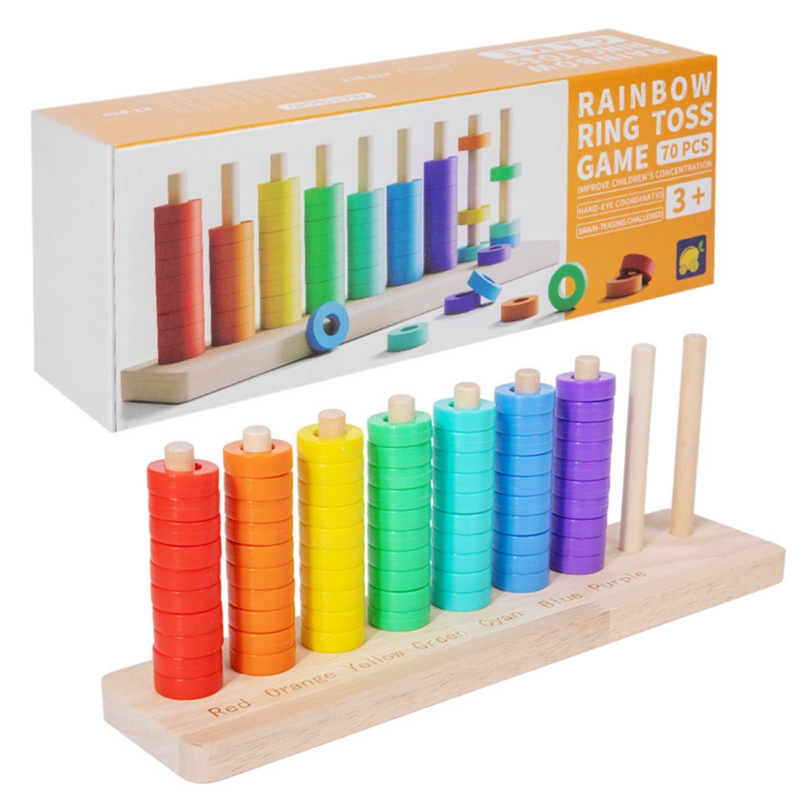 Colcolo Rechenrahmen Holz Stapelspiel Lernspielzeug Sortierspiel Zahlenrahmen Ringe Pegel Pädagogisches Spiel Fördert Konzentration Und Erstes Zählen mit