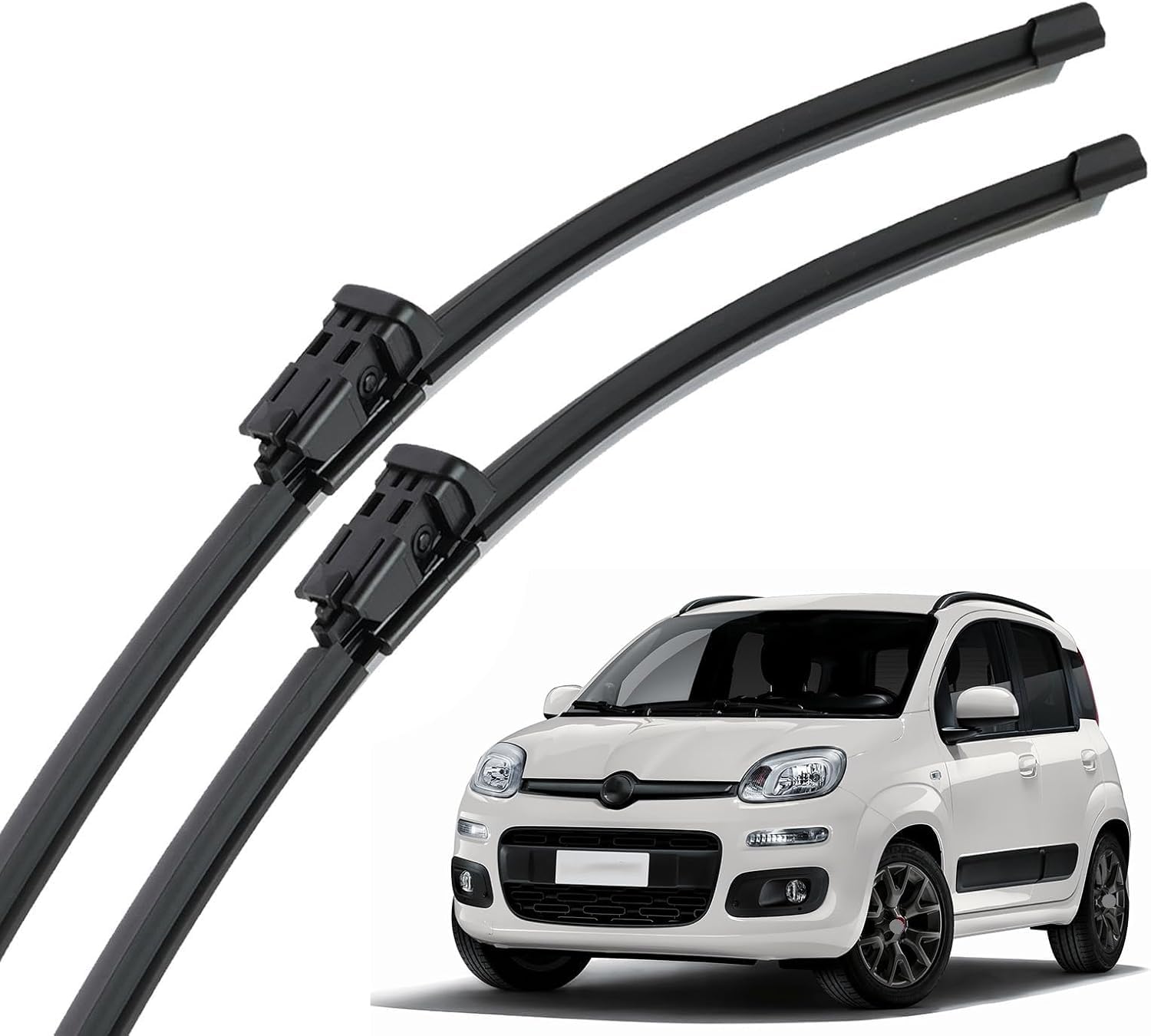 ZhangXD Front Windscreen Wipers For Fiat Panda MK3 2013-2022, Windshield Window Brush Front Wiper Blades All-Weather Replacement Set Easy Installation