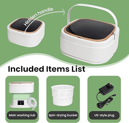 Miniatura 6 de Mini lavadora portátil para apartamentos Compacto y plegable para encimera, lavadora y secadora combinado, pequeña lavadora portatil, lavadora de