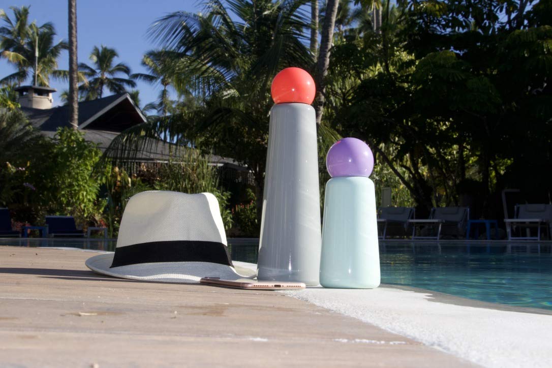 LUND LONDON - Bouteille D'eau Isotherme – 300 Ml – Froid Pendant 24 Heures, Chaud Pendant 12 Heures – Jaune Et Blanc