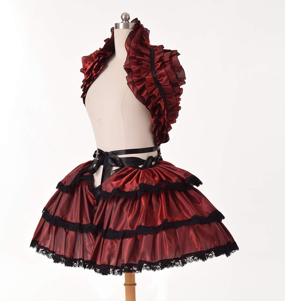 COSDREAMER Women Victorian Petticoat Gothic Steampunk Ruffles Corset Crop Hoop Skirt - Image 4