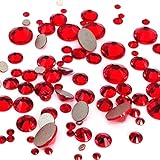 LIGHT SIAM (227) red 144 pcs Swarovski 2058/2088 Crystal Flatbacks red rhinestones nail art mixed with Sizes ss5, ss7, ss9, ss12, ss16, ss20, ss30