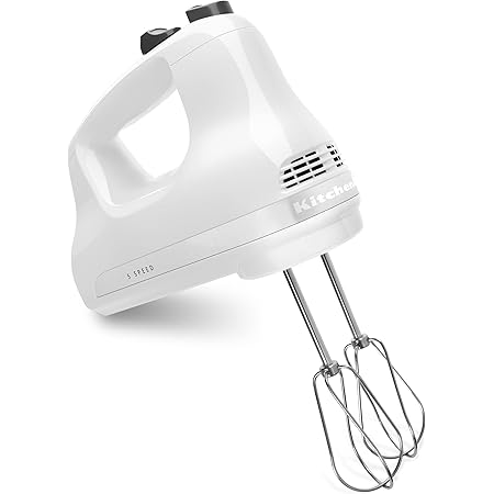 KitchenAid KHM512WH 5-Speed Ultra Power Hand Mixer, White, 8x7x5