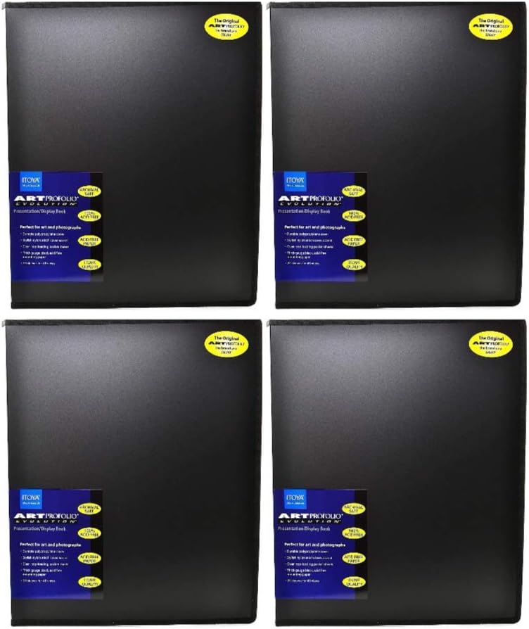 Itoya Art Profolio Evolution 9x12" Presentation/Display Book (Black, 4 Pack)