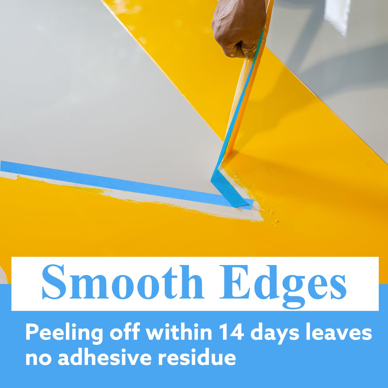 4 rollos de cinta adhesiva de pintor, 50 m x 48 mm, color azul, cinta adhesiva de pintor, cinta adhesiva universal para pintar, renovaciones y manualidades