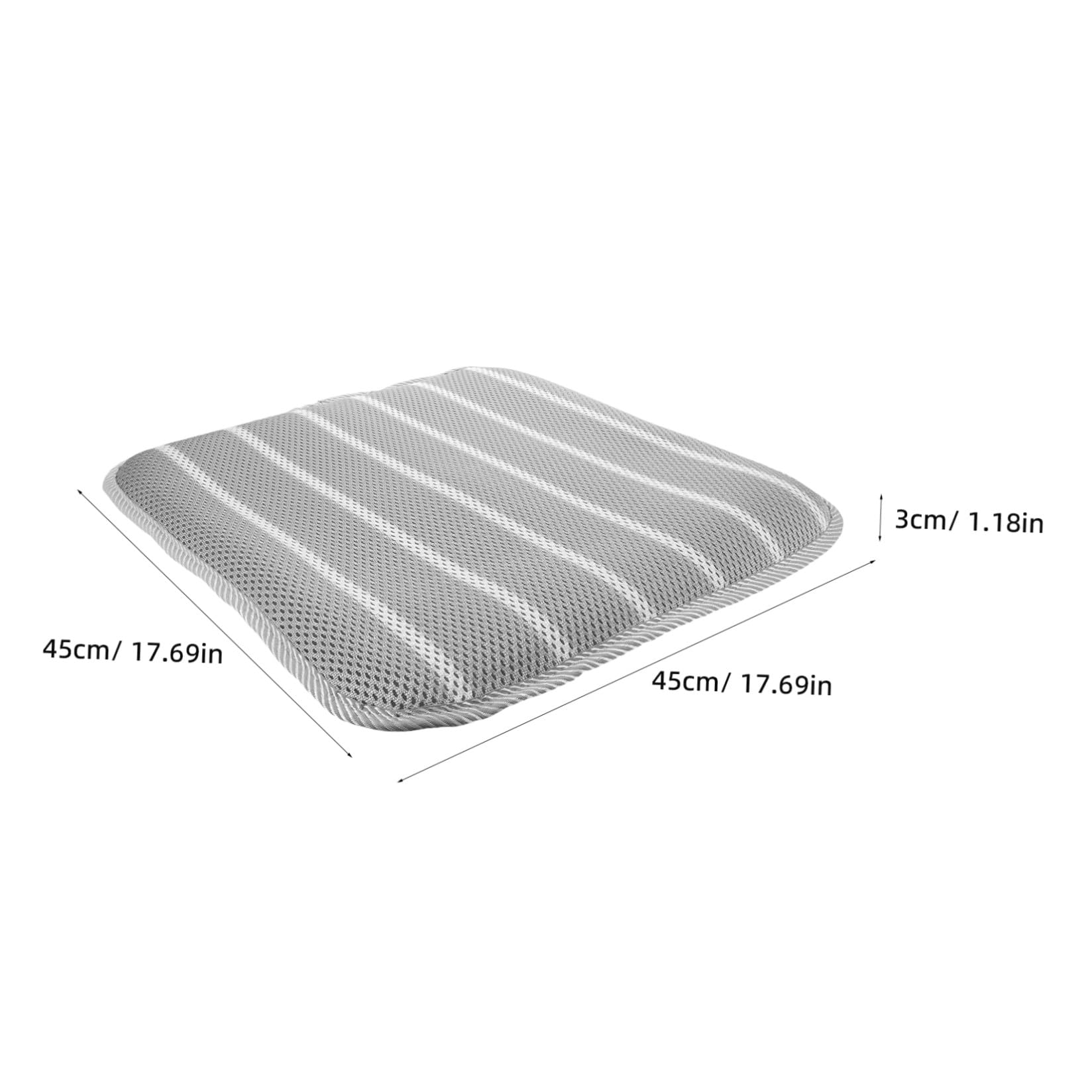 Cuscino per sedia, cuscino a righe in 3D traspirante, 45x45x3 cm, antiscivolo, ad asciugatura rapida, per sedie da ufficio e anziani