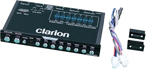 Miniatura 2 de CLARION EQS755V - Audio de coche de 7 bandas de tamaño 1/2 DIN ecualizador gráfico para automóvil/crossover con entrada auxiliar frontal de 0.138