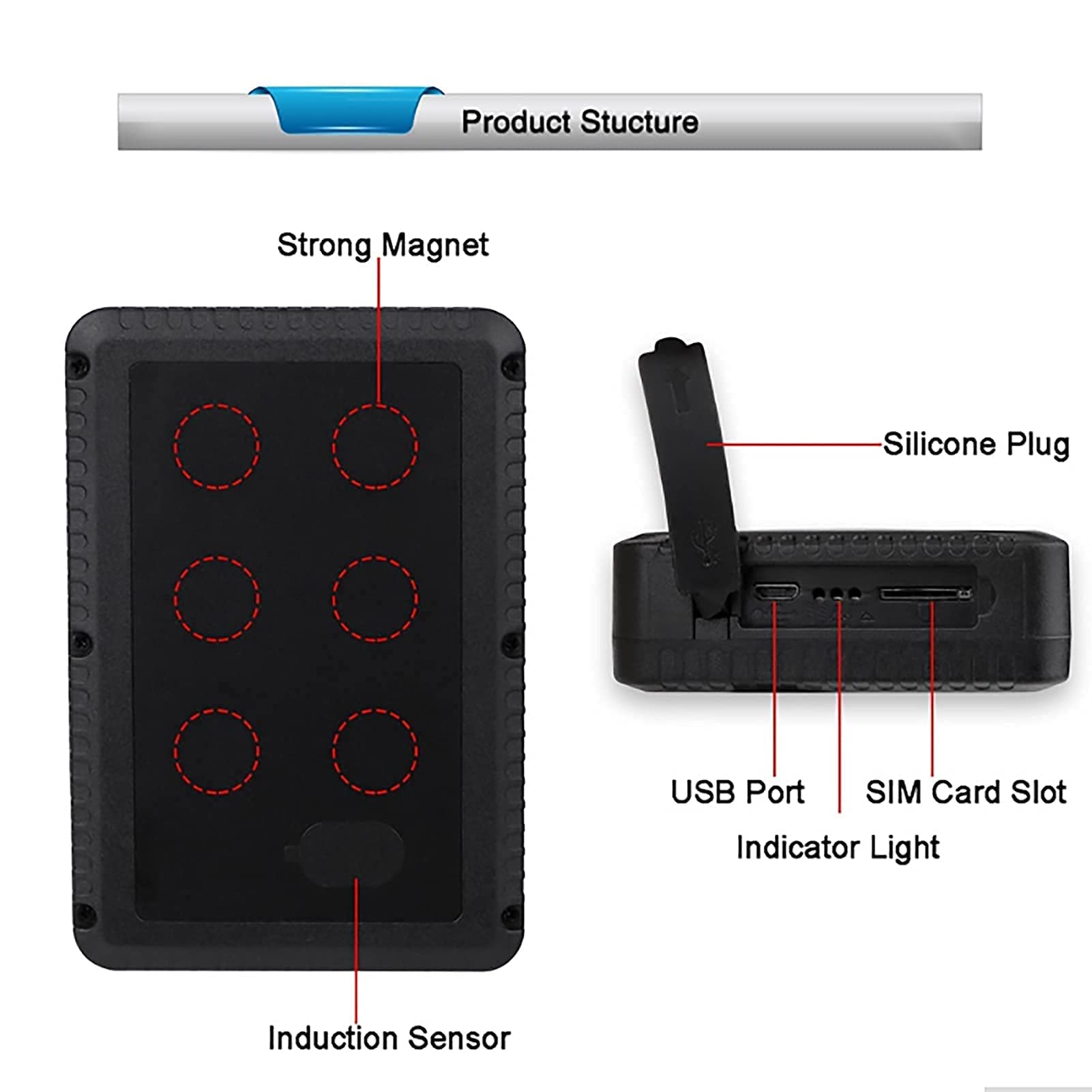 Traceur GPS étanche 120 Jours Tracker de Localisation Batterie 7800mAh Localisateur Antivol GPS Magnétique pour Voiture Moto Vélo 4GTK915