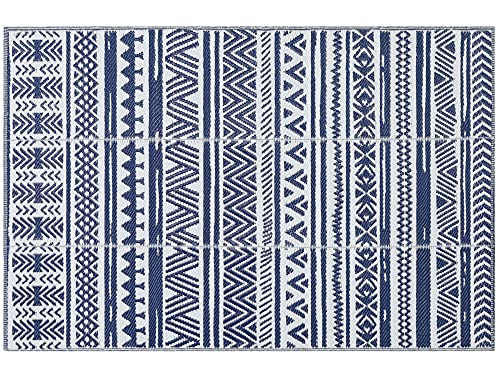 Ivalue Outdoor Rug Reversible Mats Plastic Straw Rug Outdoor Patio Rug RV Camping Mat Lightweight Recycled Rug Indoor Easy Clean Area Floor Mat for Balcony Deck Backyard Front Porch Picnic Beach 4Ã—6ft