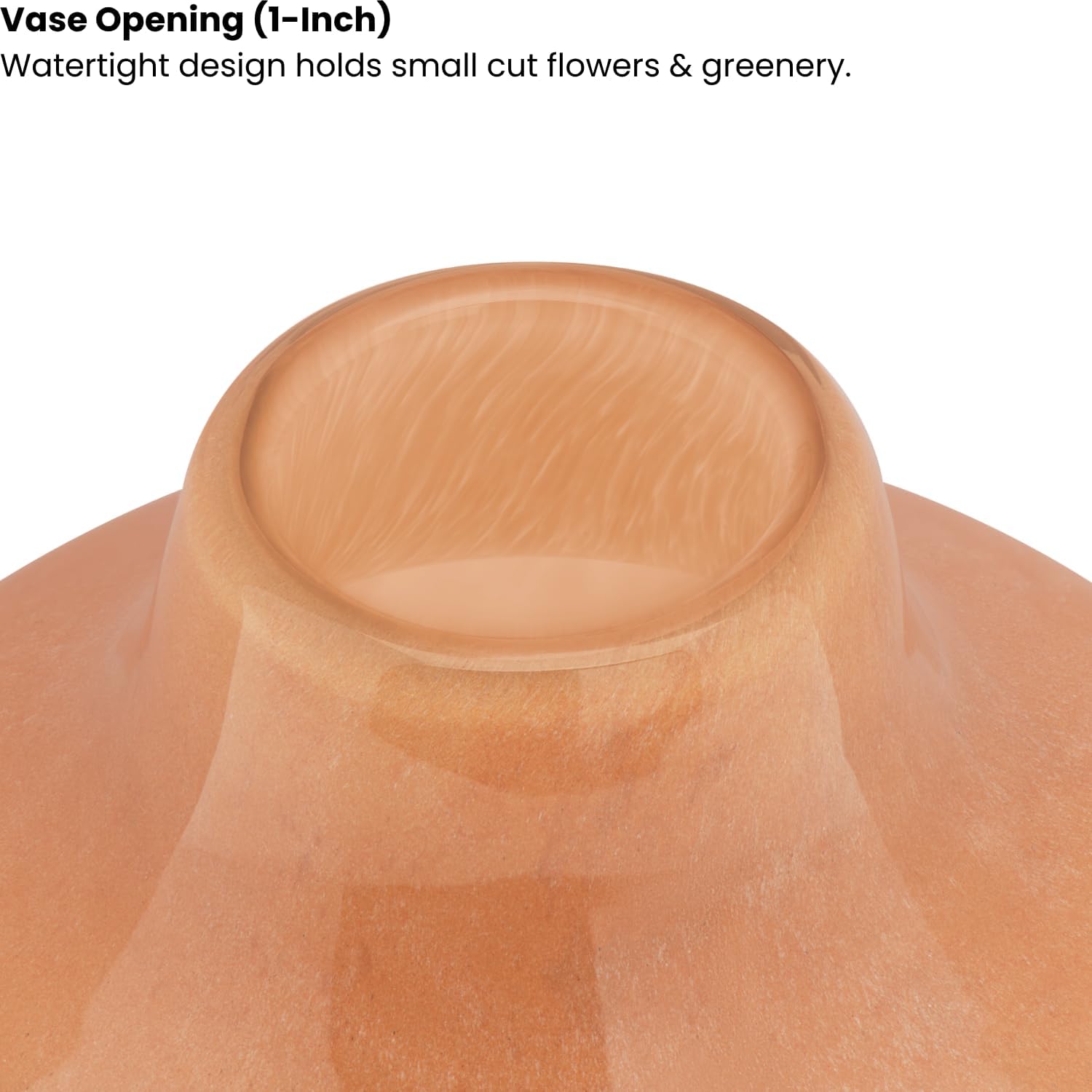 Torre & Tagus 4" Mouth Blown Art Glass Vase for Flowers - Apricot Orange Small Table Vase & Handmade Small Orange Accent as Cozy Home Decor, Neutral Bud Vases for Decorative Shelf Decor or Wedding