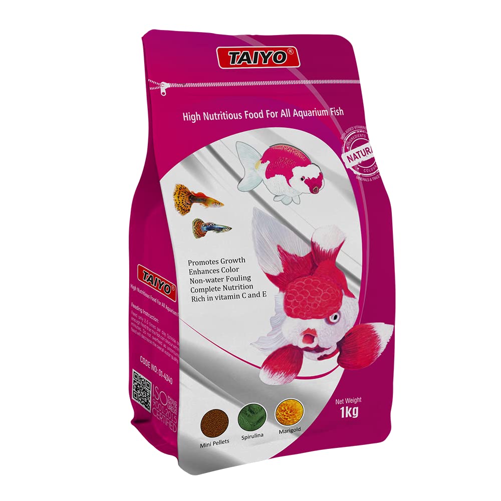 TAIYO Pink Pouch Color Enhancing Nutritious Food for All Aquarium Fishes, 1Kg (Pellet Size - 1mm) (B0B3DXYC9K) Amazon Price History, Amazon Price Tracker