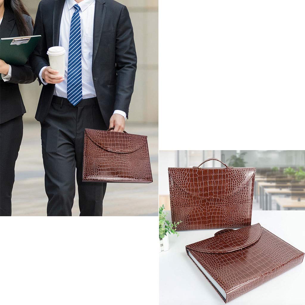 Cartelle portadocumenti Borsa da documenti in pelle di fascia alta espansione file folder folder magnetico fibbia A4 file stoccaggio sacchetto impermeabile della fisarmonica tasca del documento della