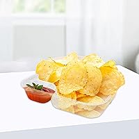 Vista 5 de RHBLME Paquete de 300 bandejas grandes de plástico para nachos de 8 x 6 pulgadas, 2 compartimentos desechables, recipientes de plástico para nachos