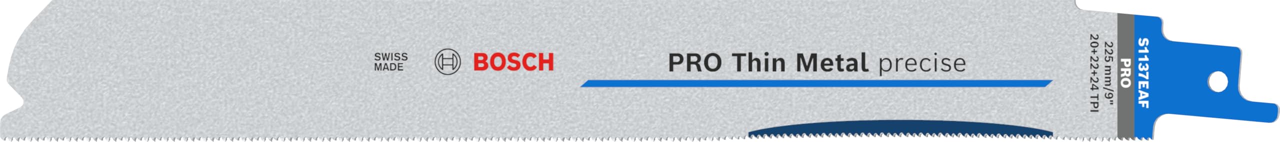 Bosch 5X PRO Thin Metal S1137EAF Precise Reciprocating Saw Blade (for Metal Pipes and Profiles, Non-Ferrous Metals, Length 225 mm, Professional Accessory Reciprocating Saw)