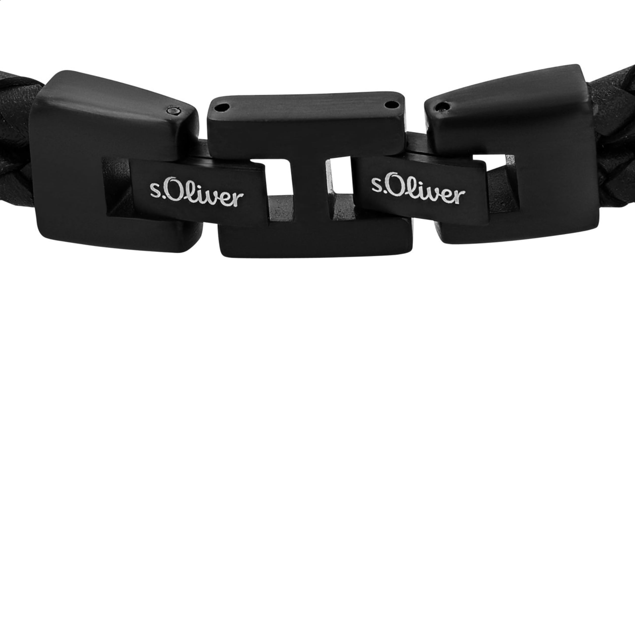 s.Oliver Armband Edelstahl/Leder für Herren, Armschmuck, Kommt in Schmuck Geschenk Box – Ansicht 3