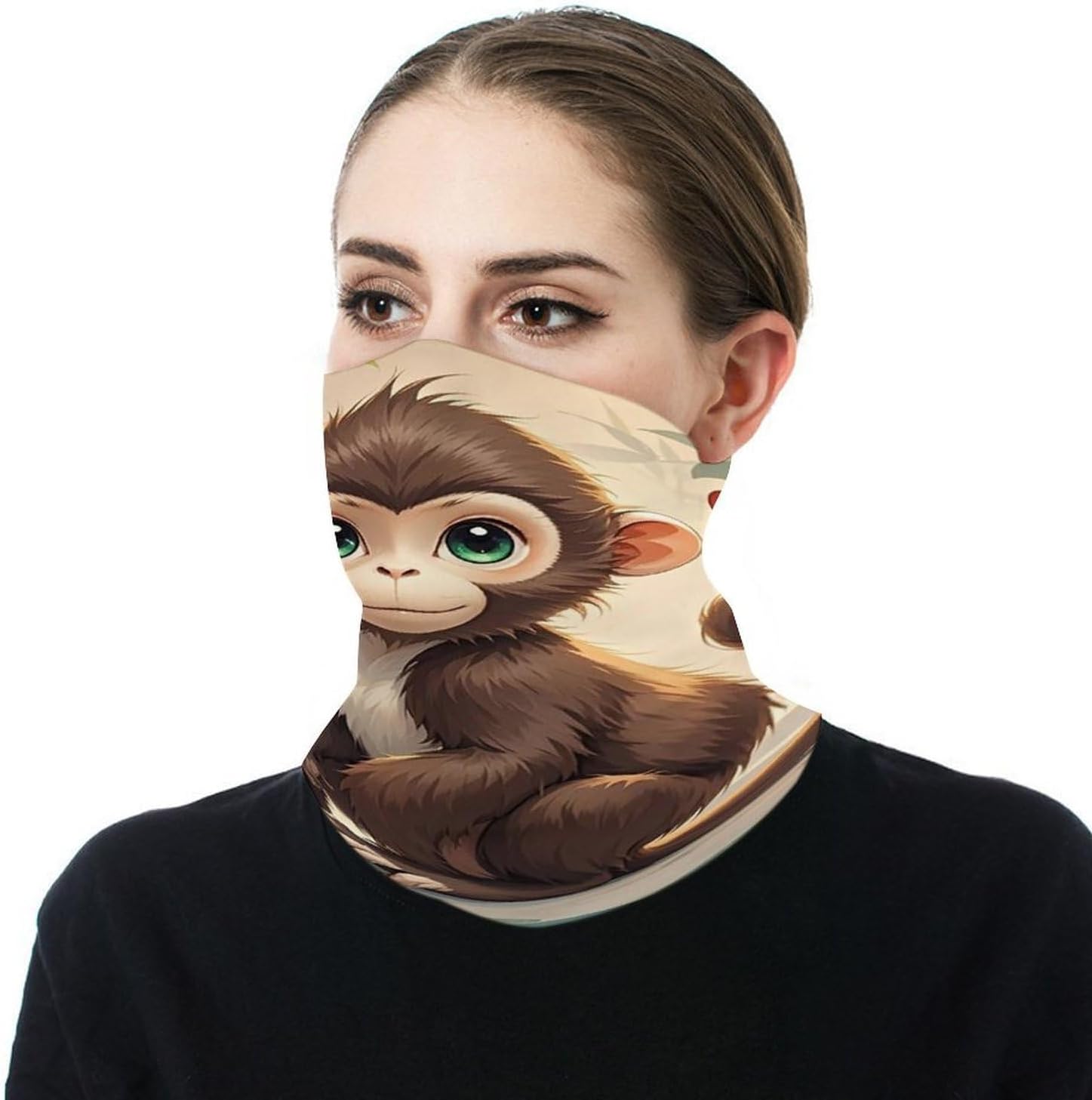 Chinese Style Monkey Cooling Headscarf Cooling Breathable Face Mask UV Protection Scarf Hiking Bandana