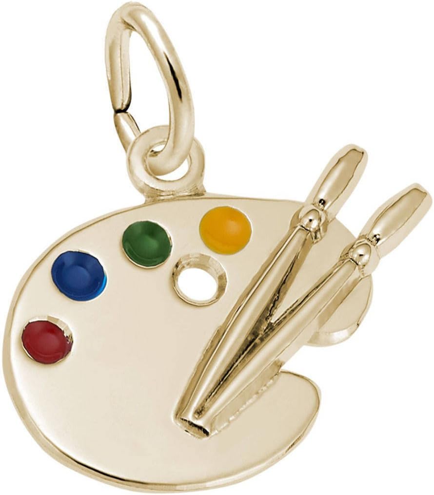 Rembrandt Small Artist Palette Charm w/Multicolor Enamel