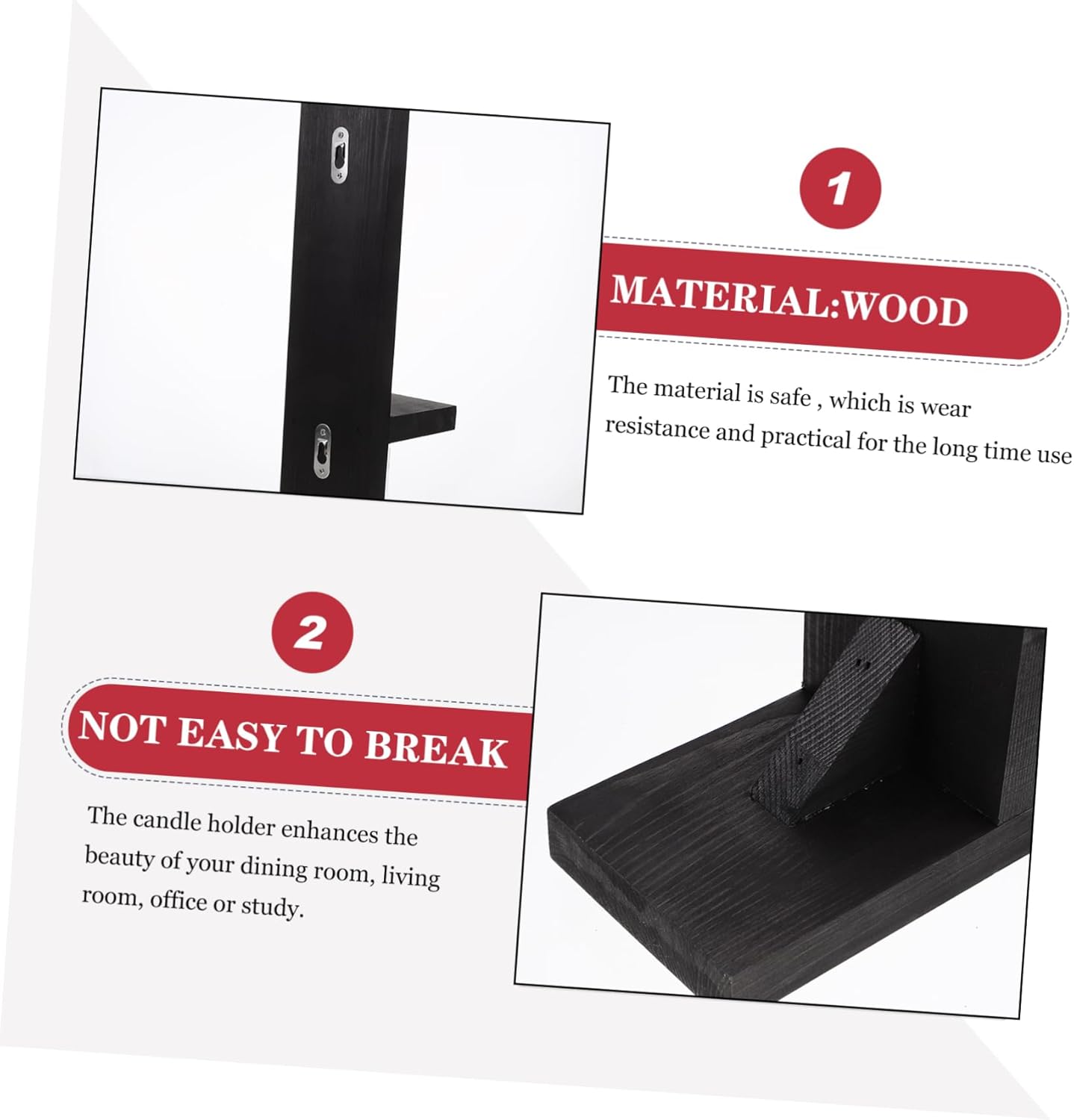 Luxshiny 2pcs Gothic Wooden Wall Sconces Butter Lamp Holders Rustic Farmhouse Candle Holders for Bedroom Bathroom Home Decor