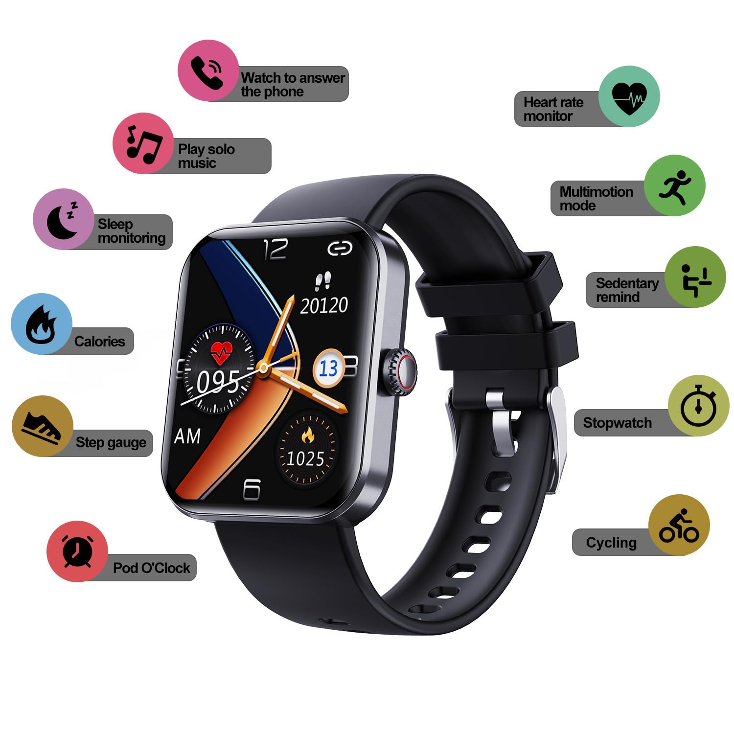 Cozey Maison GLUCOWATCH – Reloj Medidor para Un Control De Salud (Negro)