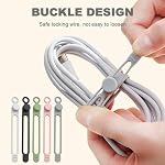 Data Cable Organizer, Upgrade Silicone Cable Ties Reusable Cable Management Organizer, Multipurpose Elastic Cord Organizer for Fastening and Bundling Cable Cords Wires (20)