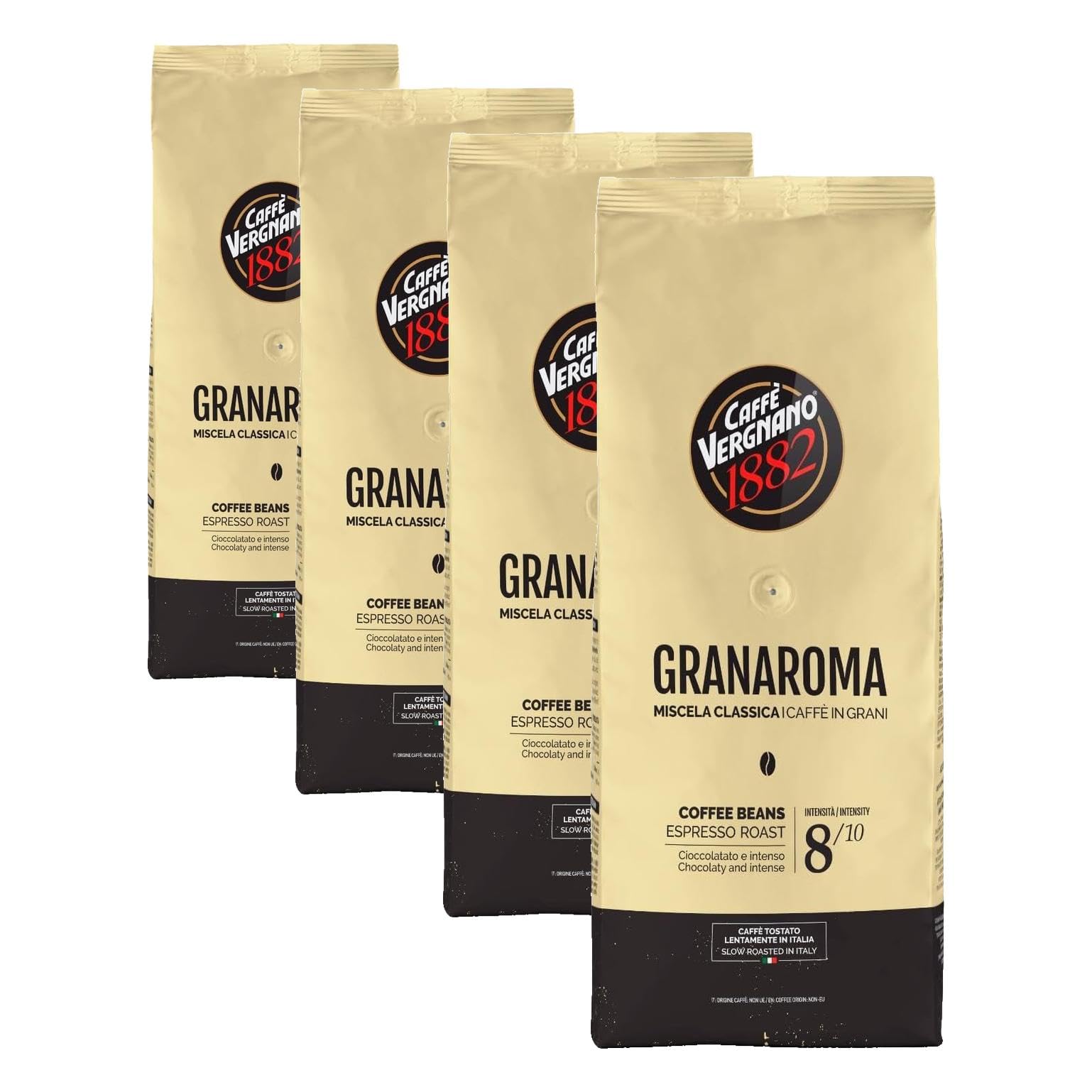 Caffè Vergnano 1882 Grains de café Granaroma - 1 kg (4 paquet)
