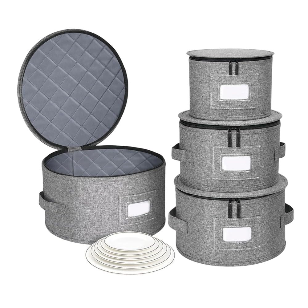 CTRLZS Side Bottom Hard Shell Top Felt Divider Storage Containers in China for Dish& for Charger Plates Dinnerware