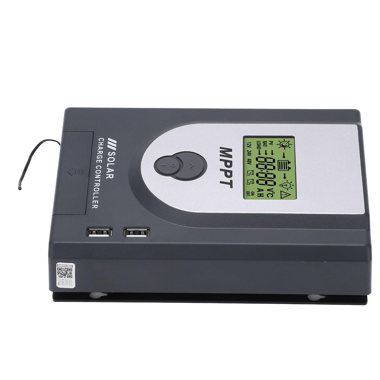 Contrôleur de Chargeur Solaire MPPT 10A, Paramètre Réglable avec Double Port USB, Régulateur de Panneau Solaire pour Camping-car, Station de Base, Yacht