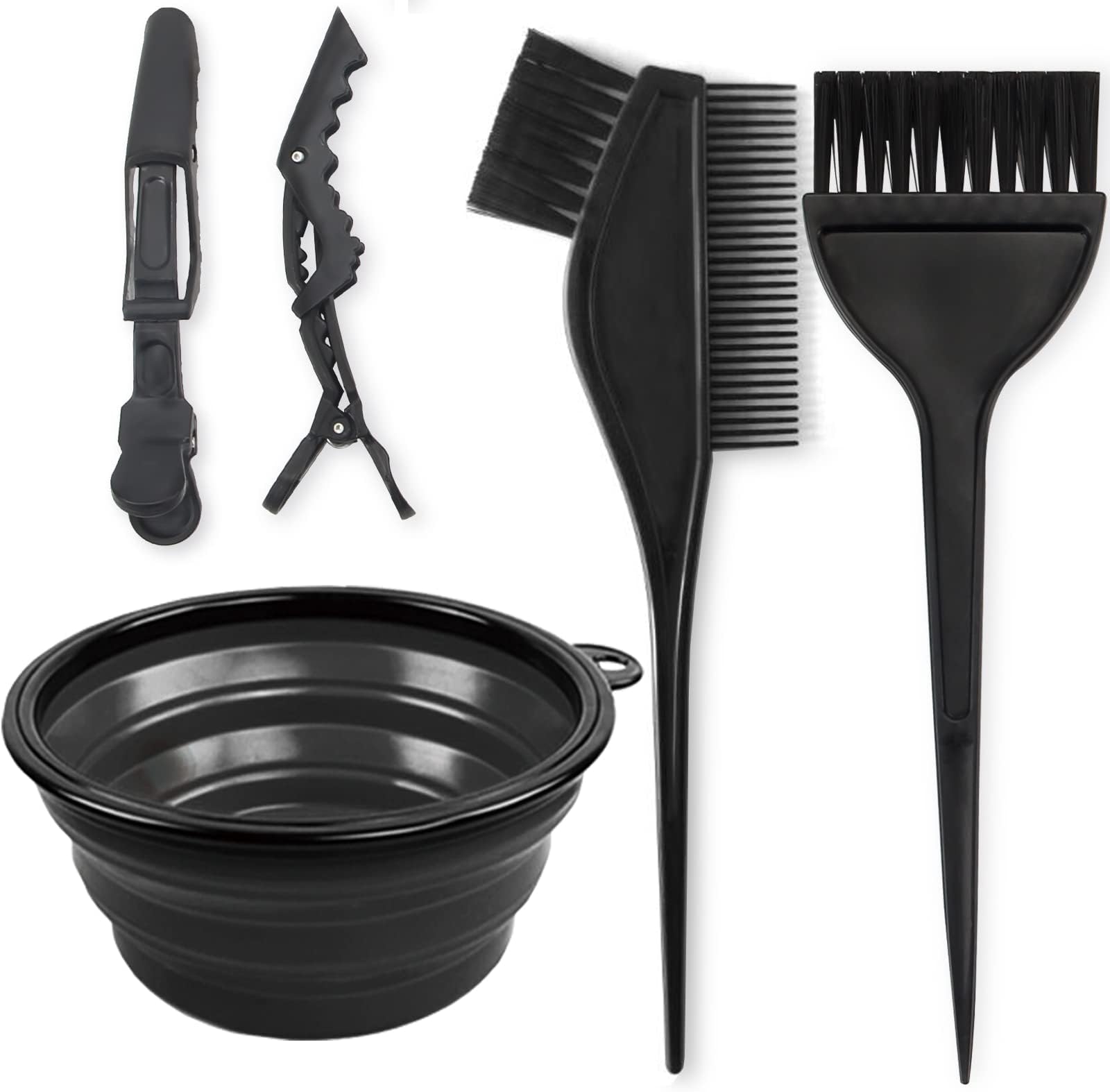 Yexixsr 5Pcs Professional Salon Hair Coloring Dyeing Kit, Hair Bleach Dit Hair Coloring Products with Hair Dye Brush, Hair Color Bowl, Hair Clips