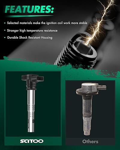 Vista 1157 de SCITOO 1 bobinas de encendido con 4 bujías de iridio para Chevrolet 2011-2015 Cruze 1.4L 2016 Cruze Limited 1.4L 2012-2020 Sonic 1.4L 2013-2021 Trax